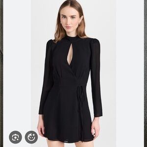 Reformation Elegant Black Wrap Dress